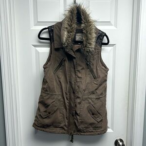 Faux fur trim Military Vest